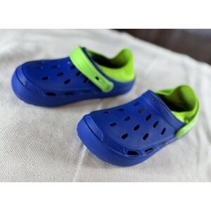Skechers Shoes Kids Size 8 Blue Green Clogs Slip On Lightweight Water Sandals